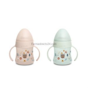 SUAVINEX BIBERÓN CON ASAS FIRST PRINTS CON BOQUILLA DE SILICONA 150 ML