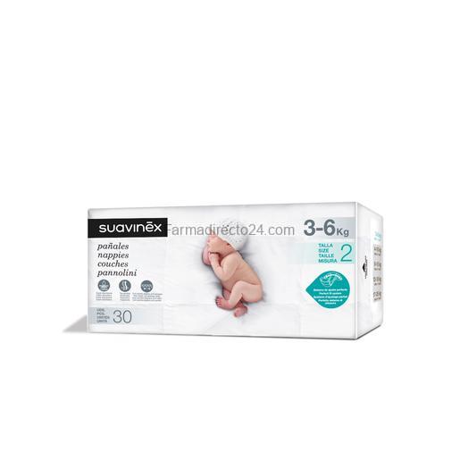 SUAVINEX PAÑALES BEBÉ TALLA 2 (3-6 KG) 30 UNIDADES