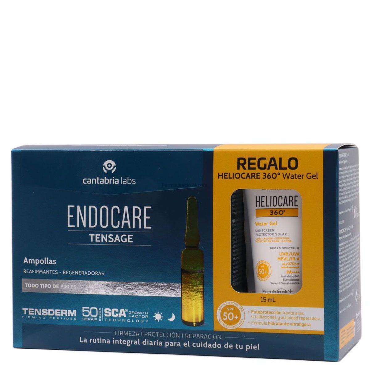 Endocare Tensage 20 Ampollas *2 Ml+ Regalo Heliocare 360º Water Gel