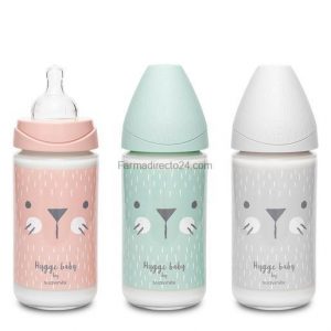 SUAVINEX BIBERÓN VIDRIO HYGGE BABY PREMIUM TETINA REDONDA SILICONA 3P 240 ML