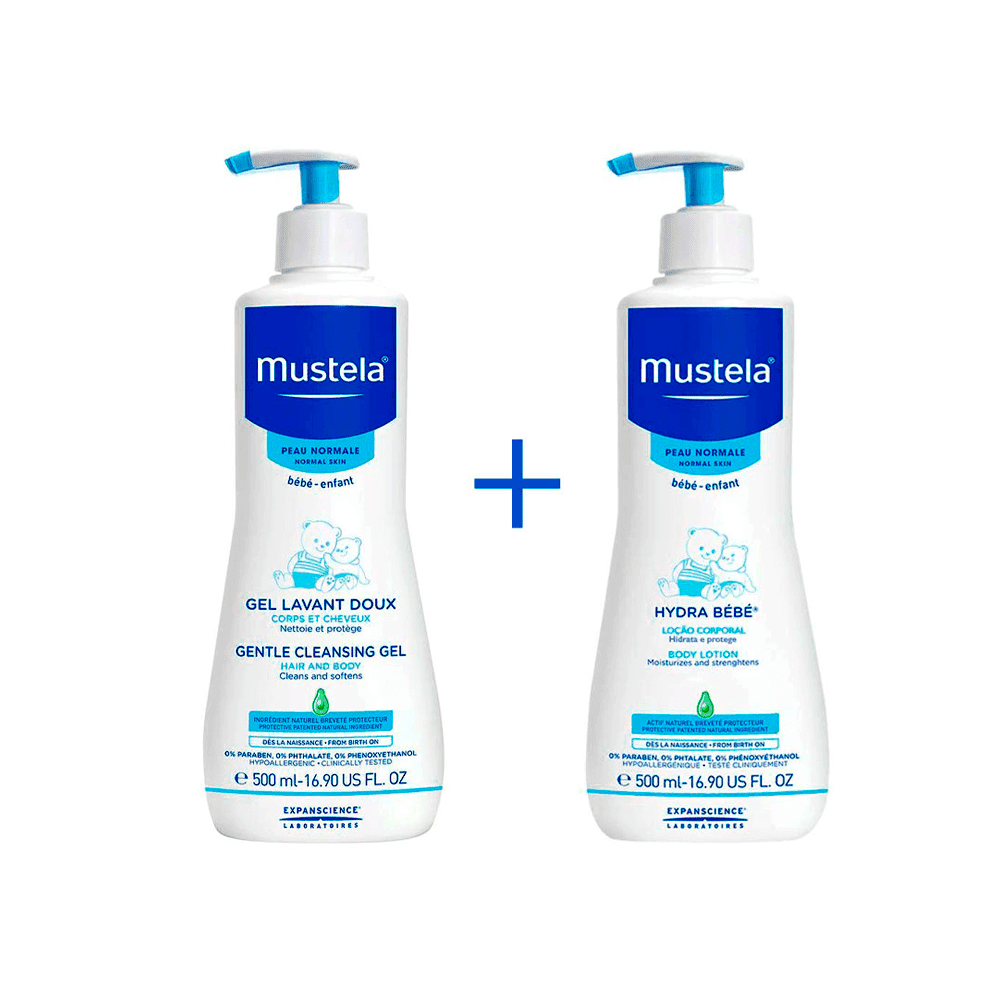 Mustela Hydrabebe 500ml + Gel de baño 500ml
