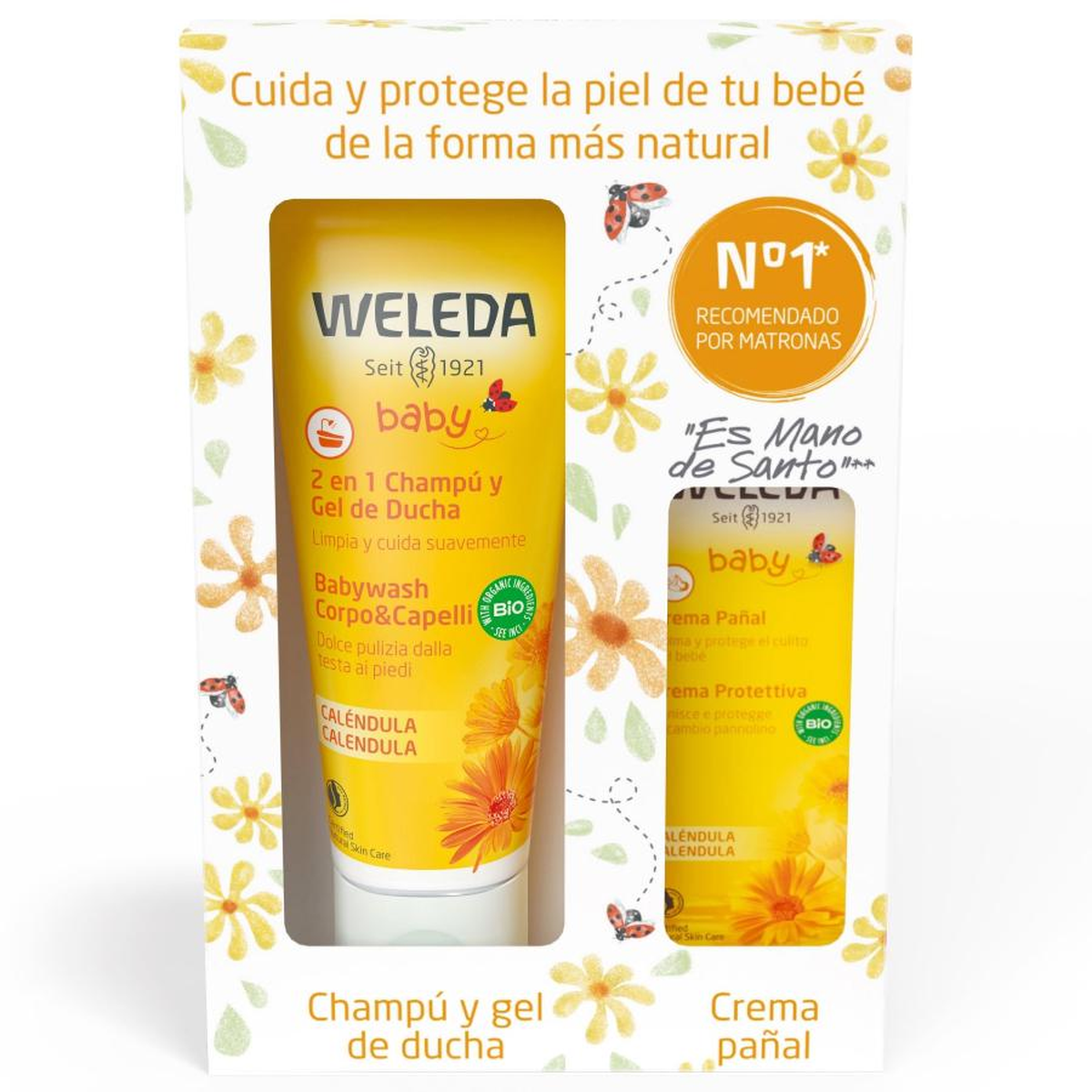 Champú y gel de ducha de caléndula para bebés, 200 ml, Weleda - Weleda