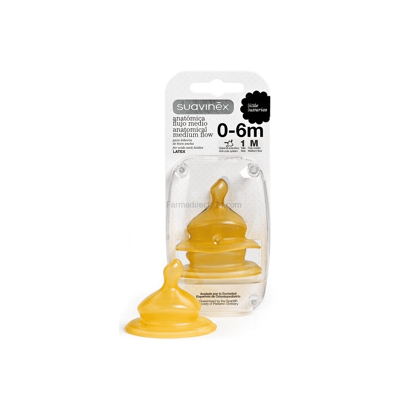 SUAVINEX TETINA ANATÓMICA LATEX 0-6 MESES (FLUJO MEDIO)