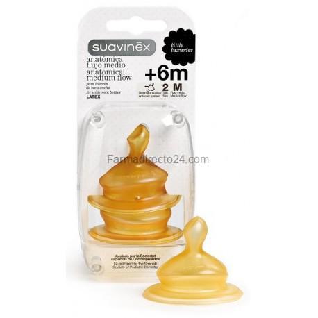 SUAVINEX TETINA ANATÓMICA LÁTEX + 6 MESES (FLUJO MEDIO)