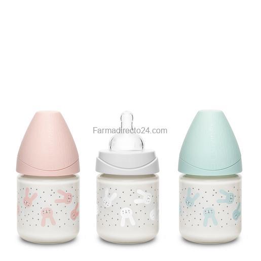 SUAVINEX BIBERÓN PREMIUM VIDRIO TETINA SILICONA 3P 120 ML