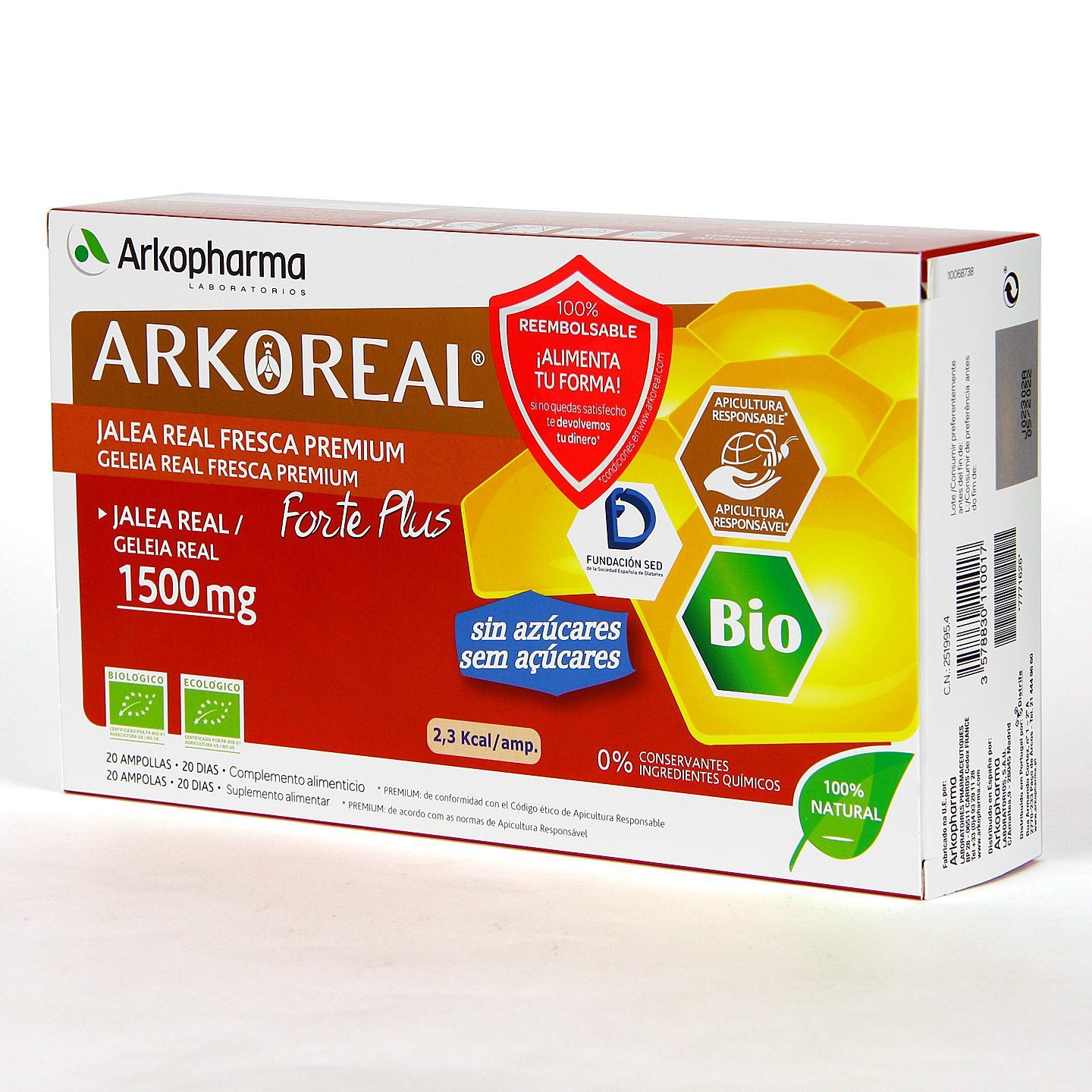 Arkopharma Arkoreal Jalea Real 1500 Mg Sin Azúcar - 20 Dosis
