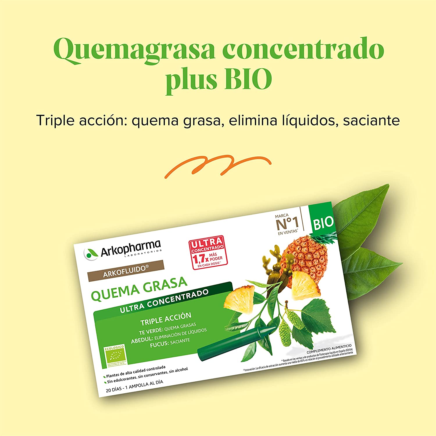 Arkopharma Arkofluido Quemagrasa Bio - 20 Unidosis - Imagen 3