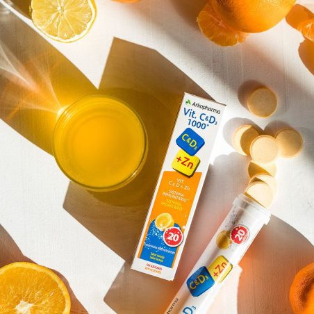 Arkopharma Arkovital Vitamina C + D3 + Zinc 1000 - 20 Comprimidos Efervescentes - Imagen 2