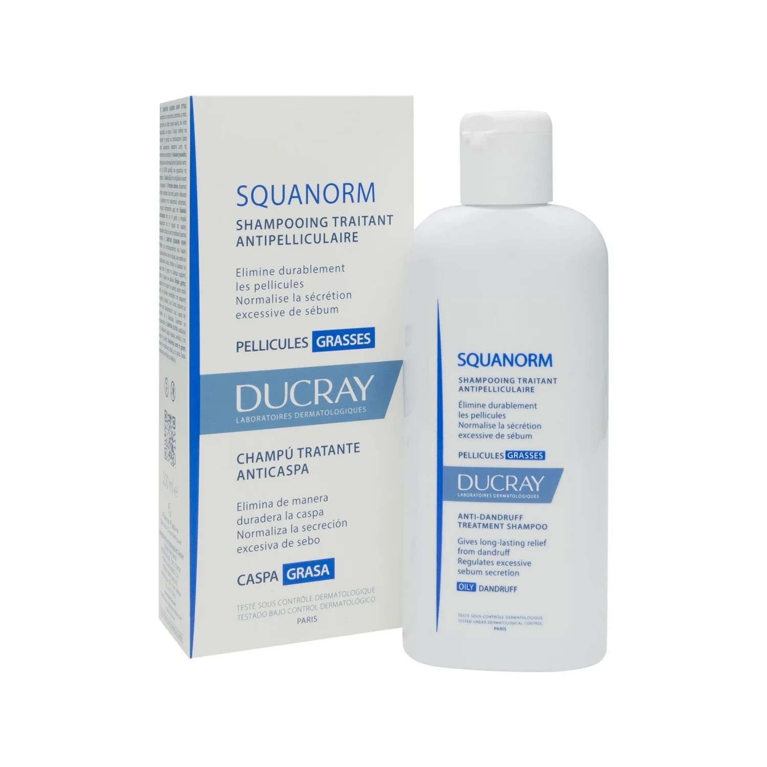 Ducray SQUANORM champú 200ml, CASPA GRASA