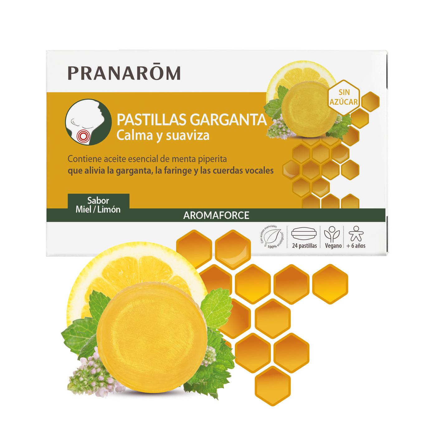 Pranarom Aromaforce garganta miel limón 24 pastillas